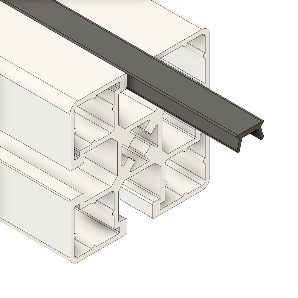 61-033-1 MODULAR SOLUTIONS PVC COVER PROFILE<br>SHALLOW, BLACK, 2M